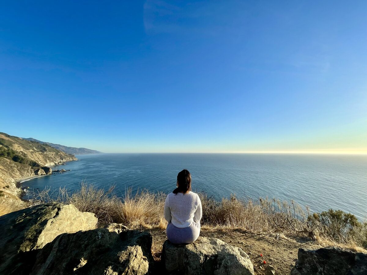 Karen looking out over the coastline